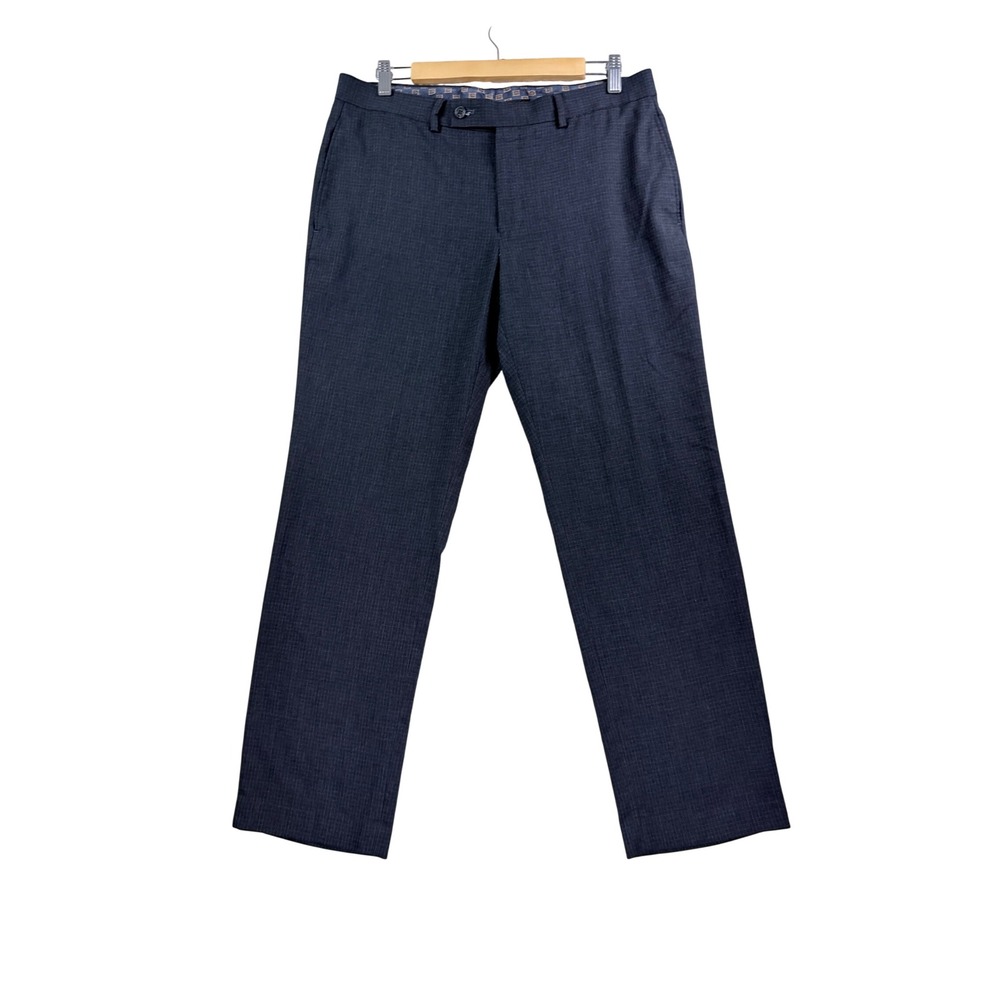 Lauren Ralph Lauren Dress Pants Mens 34x30 Grey Micro Check Stretch Trousers
